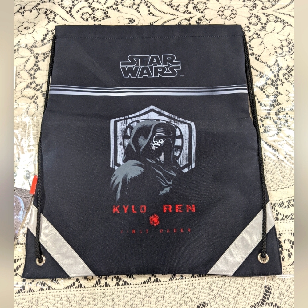 Disney Star Wars Black String Backpack Shoe Book Tote Gift Kylo Ren First Order